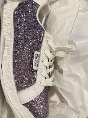 Versace Jeans Couture Women's Glitter Low-Top Sneakers in Lavender